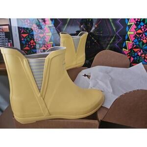 London Fog Piccadilly Rain Boots, Women's Size 8M, YELLOW Cute Boots (Trl8)